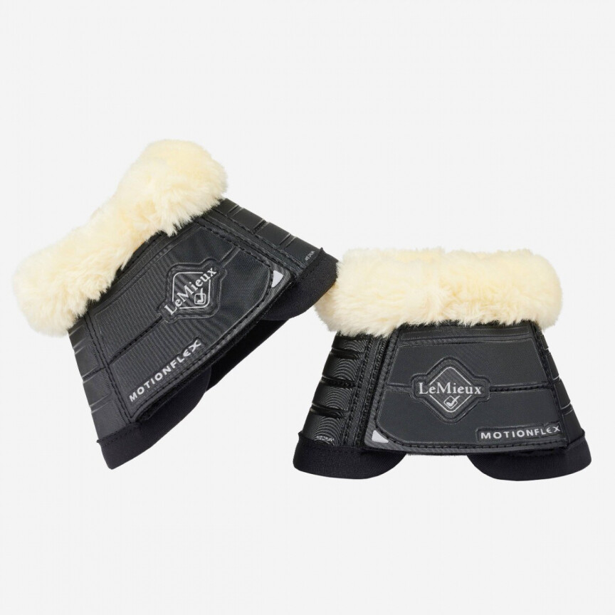 LeMieux Motionflex Bell Boots with Fleece Edge Black