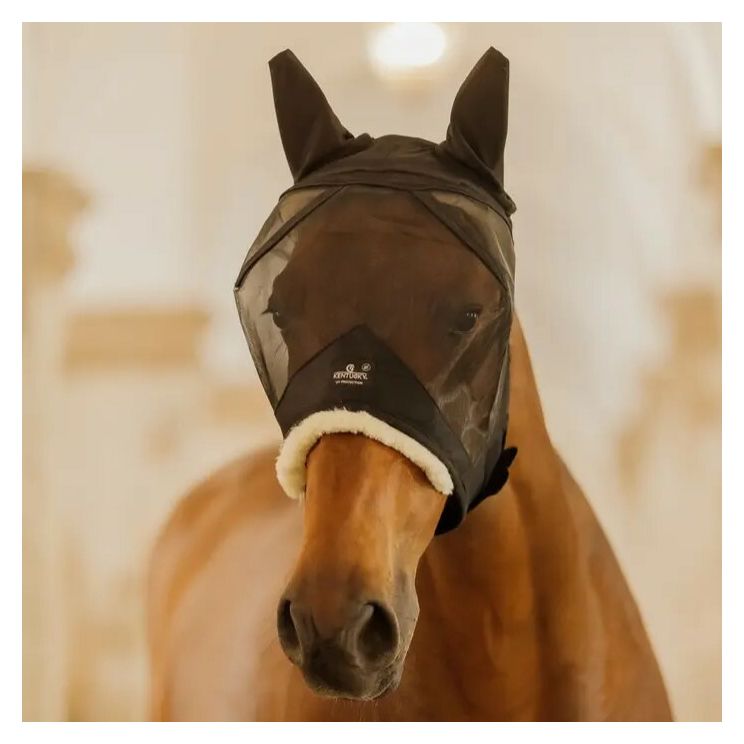Kentucky Fly Mask Skin Friendly with Ears Black 