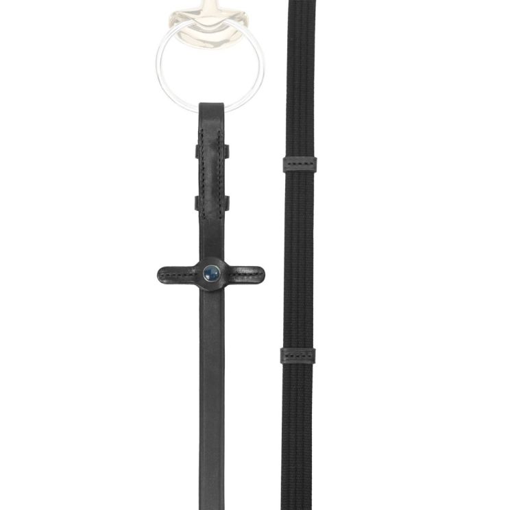 Stübben Reins Web Narrow 5 Leather Stops Black