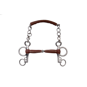 Metalab Pelham Gebiss Einfach gebrochen Leder - Kurze Anzüge