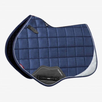 LeMieux Schabracke Jumping Reflective Square Wildleder Dunkelblau